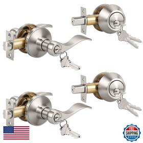 B0fp4zppg8 Knobwell 2 Pack Satin Nickel Keyed Alike Front Entry Door Lock Set Single