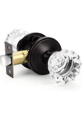 Fba-joy-dlc20-bk-bk-5pack Knobwell 1 P Premium Crystal Passage Door Knob Vintage Fluted Design Matte Black