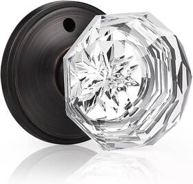 Fba-joy-dlc3-orb-bk-1pack Knobwell Privacy Glass Door Knob For Bedroom And Bathroom Vintage Clear Crystal
