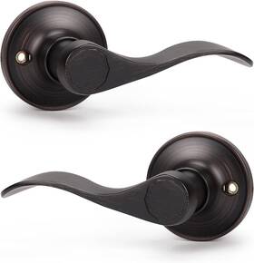 Jo-12061-orb-dm-l-r-1pack Knobwell Dummy Door Handle Lever Set Oil Rubbed Bronze Left Right Closet Hallway No Lock