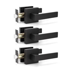 Joy-dl01-bk-ps-3pc Knobwell 3 Pack Square Passage Door Lever Set Heavy Duty Handle For Clo