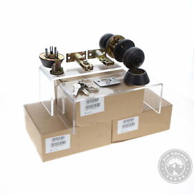 Kk-dl609etc-102orb-3 Knobwell Keyed Alike Front Door Knob Deadbolt Set Rubbed Bronze 3 Pack Open Box