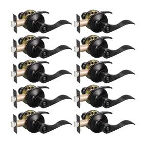 L-12061-bk-bk-10pack Knobwell 10 Pack Matte Black Door Handle Privacy Lever Interior Knobs Ro