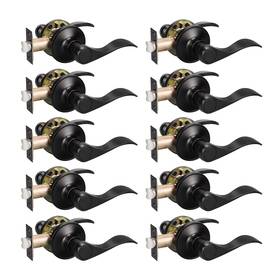L-12061-bk-ps-10pack Knobwell 10 Pack Matte Black Keyless Interior Door Handles Closet Handle