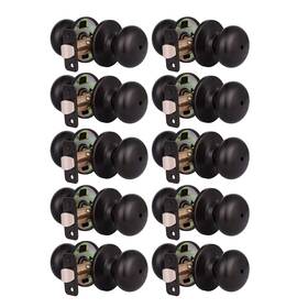 L-5766-orb-bk-10pack Knobwell 10 Pack Privacy Door Knob Bedroom Keyless Round