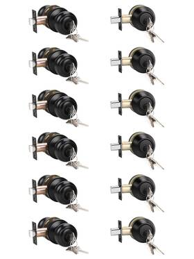 L-609et-101-bk-cb-6pack Knobwell 6pack Entry Door Knob And Single Cylinder Deadbolt Combo Set In Matte B