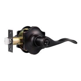 L-85061-orb-et-1pack Knobwell 1 Pack Oil Rubbed Bronze Door Handle Set Wave Style Bedroom With Lock
