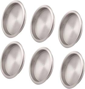 Kovosch 313109128187 6 Pack Closet Door Finger Pull Satin Nickel- 2-1/8 Inch Round Sliding Pu