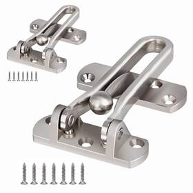 Sdl001-sn Kovosch 2 Pack Swing Bar Lock Satin Nickel Heavy Duty Door Security Sturdy Swi