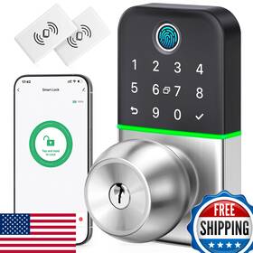 B0db1cwprw Kucacci Keyless Entry Fingerprint Lock Digital Keypad Electronic Handle Front Do
