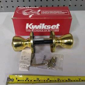 13595-001 Kwik Install Vtg Kwikset Locking Doorknob