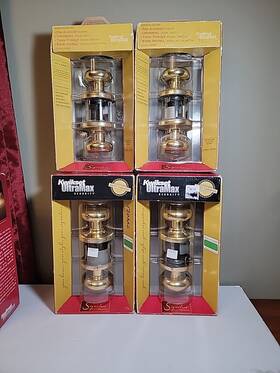 97200 Kwikset 042049356946 X4 Ultramax Security Polished Brass Hall And Closet Doorknob 555