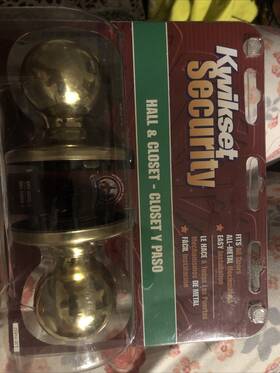 Kwikset 042049948073 New Polished Brass Hall And Closet Door Knob Passage Set