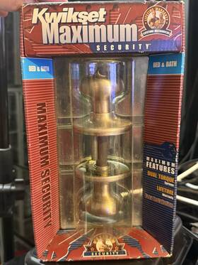 Kwikset 042049948417 Maximum Security Hall And Closet Left Hand Door Handle - New In Box Gold