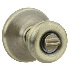 Kwikset 042049948974 300t 5 Cp Rcl Rcs Bbpkg Tylo Bed/bath Knob In Antique Brass