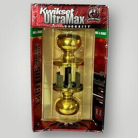 Kwikset 042049975703 Ultramax Hall And Closet Gold Color Door Knob Lifetime Finish