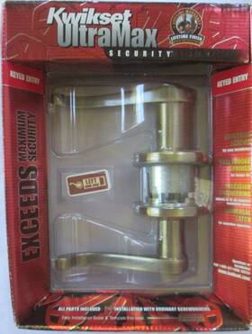 Kwikset 042049975802 Ultramax Brushed Brass Keyed Entry Left Hand Door Lever - New