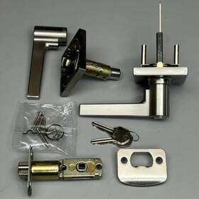 Kwikset 059184472721 Safe Lock Daylon Single Cylinder Keyed Entry Door Lever Set