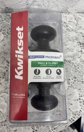 200cv11pcpv1 Kwikset Hall And Closet Door Knob Black Microban Protection New