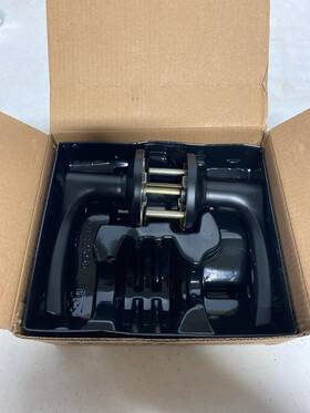200hyl-514 Kwikset Henley Passage Door Lever Set With Round Rose - Matte Black