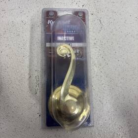 23128-001 Kwikset Quikset Maximum Security Inactive Brass Door Handle. Left Hand #q4