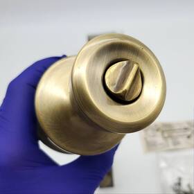 300bbelair-us5 Kwikset Door Knob Privacy Lock Antique Brass Us5 Bel Air 300b Only