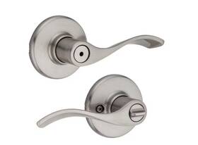 300bl15cpv1 Kwikset Balboa Satin Nickel Interior Bed/bath Privacy Door Handle