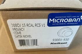 300cv15rcalrcs Kwikset Round Cove Privacy Satin Nickel Door Knob 300cv 93001-930