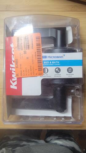 300hslrdt514cp Kwikset Hollis Bed And Bath Privacy Door Lever Handle Matte Black 93002-923