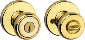 Kwikset 313041440408 Tylo Entry Door Knob With Lock And Key Secure Keyed Handle Exterior Fr