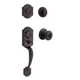 Kwikset 313095556544 Montara Venetian Bronze Single Cylinder Door Handleset With Juno Entry Knob