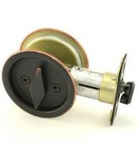 335-11p Kwikset Round Privacy Pocket Door Lock Venetian Bronze New