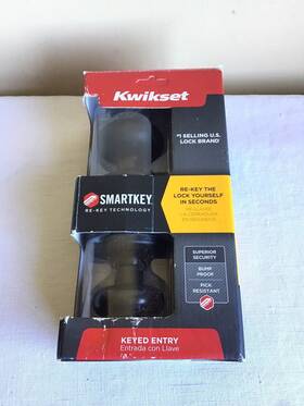 37694 Kwikset Used Smartkey Keyed Entry Knob Venetian Bronze Signature Series