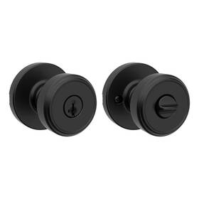 400mnk Kwikset Maven Matte Black Keyed Entry Round Door Knob Featuring Smartkey