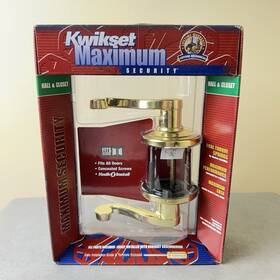 Kwikset 420499484182 Maximum Security Hall And Closet Lever Polished Brass
