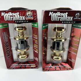 4204996950 Kwikset Ultramax Security Interior Doorknob Gold Tone Set Of 2 Fits All