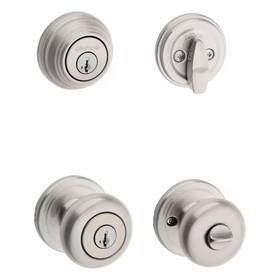 Kwikset 445007244287 Door Entry Knob Deadbolt Handle Smart Key Combo Kit Pack Set Home Nickel