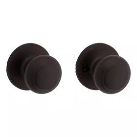 Kwikset 445018079052 Cove Venetian Bronze Passage Door Knob For Hall Or Closet Featuring Microban Tec