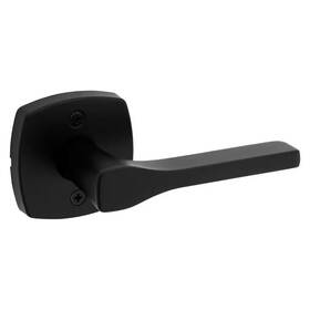 Kwikset 445030621628 Tripoli Matte Black Half Dummy Door Handle With Soft Modern Rose