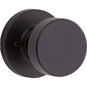 Kwikset 445042966939 Pismo Round Matte Black Dummy Door Knob Featuring Microban Antimicrobial Technol