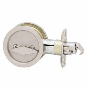 Kwikset 445043779743 Round Satin Nickel Bed/bath Pocket Door Lock With