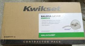 51573-001 Kwikset 4pack Balboa Satin Nickel Interior Hall And Closet Lever Handle Set 200bl