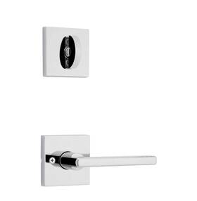 604hflsqt-26v1 Kwikset Halifax Lever Square Rose Single Cylinder Handleset Trim Polished Chrome