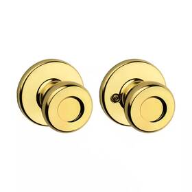 Kwikset 705353134821 Tylo Polished Brass Passage Hall Closet Door Knob Microban Tech