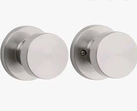 720pskrdt-15 Kwikset Pismo Passage Door Knob Set With Round Rose - Satin Nickel