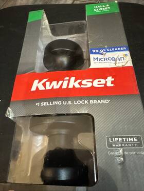 720pskrdt514cp Kwikset Pismo Matte Black Round Hall/closet Door Knob With Microban Technology