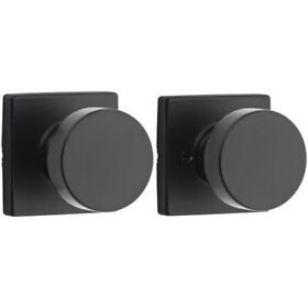 720psksqt-514 Kwikset Pismo Passage Door Knob Set With Square Rose Black