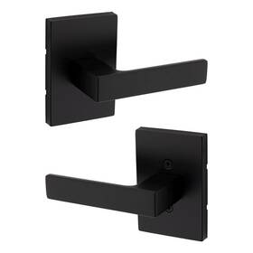 720sal Kwikset Singapore Matte Black Rectangular Straight Hall/closet Door Handle