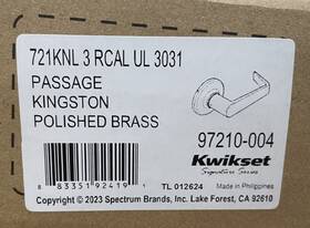 721knl-3-rcal-ul-3031 Kwikset Kingston Passage Door Lever Set - Read