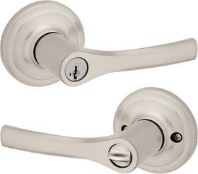 Kwikset 726084478220 Henley Entry Door Handle With Lock And Key Secure Keyed Reversible Leve